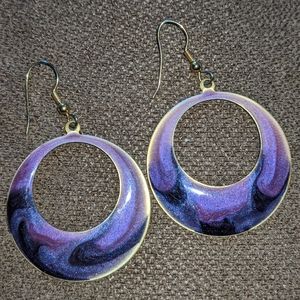 Lot of 4 pairs Vintage Purple Earrings 1980s